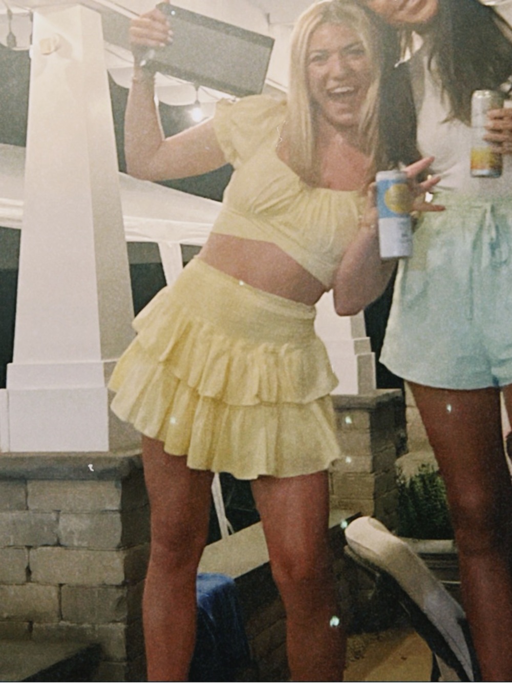 Beginning Boutique Yellow Ruffled Two-Piece Skirt Set - Picture 3 of 3
